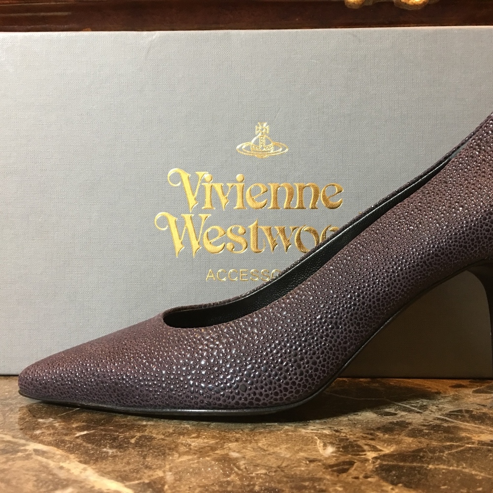 Vivienne Westwood 8 Purple Eggplant Pumps 38 NIB